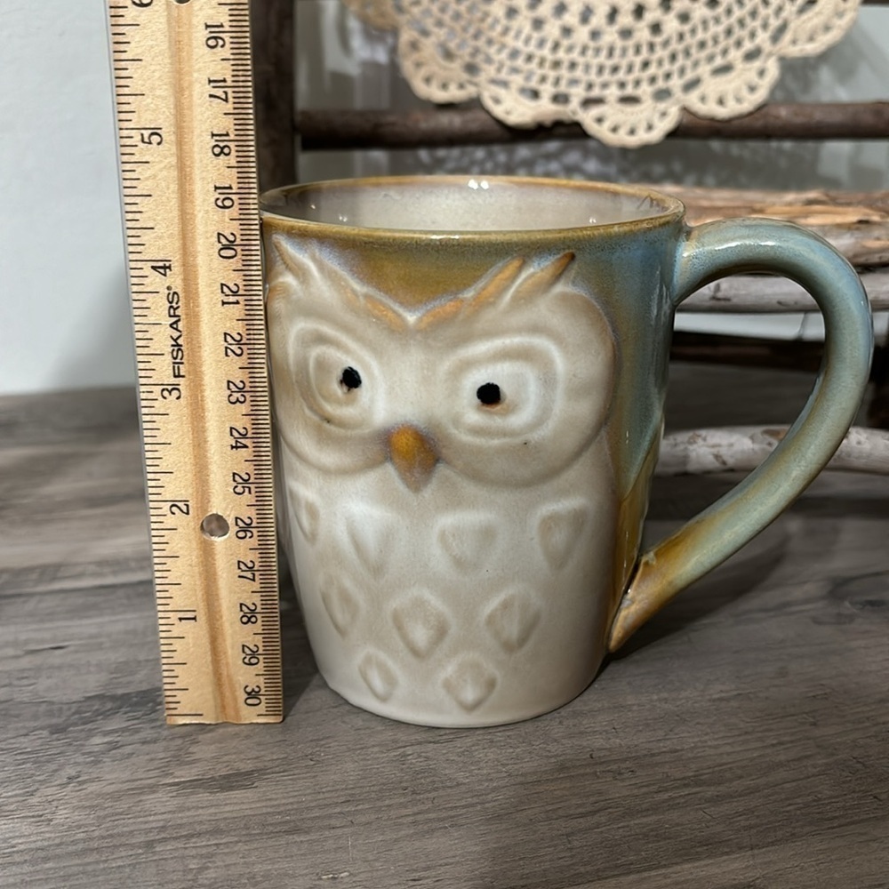 PRE OWNED GIBSON OWL COFFEE MUG EMBOSSED/TEXTURED CERAMIC - Picture 12 of 13